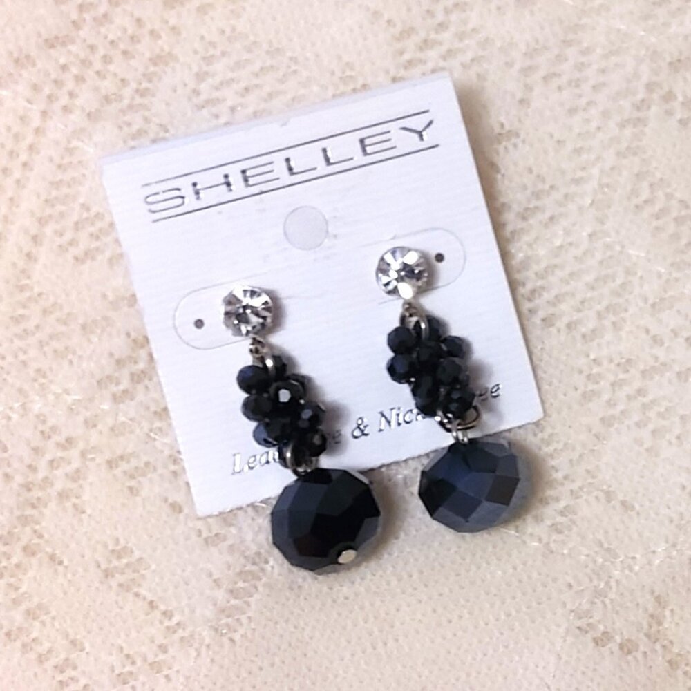 NEW Handcrafted Black Round Beads Drop Earrings Women Fashion Jewelry Gifts